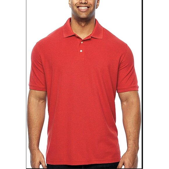 Croft & Barrow Shirt Size L Men’s Signature Polo 3 Button Red 100% Cotton - Picture 1 of 9